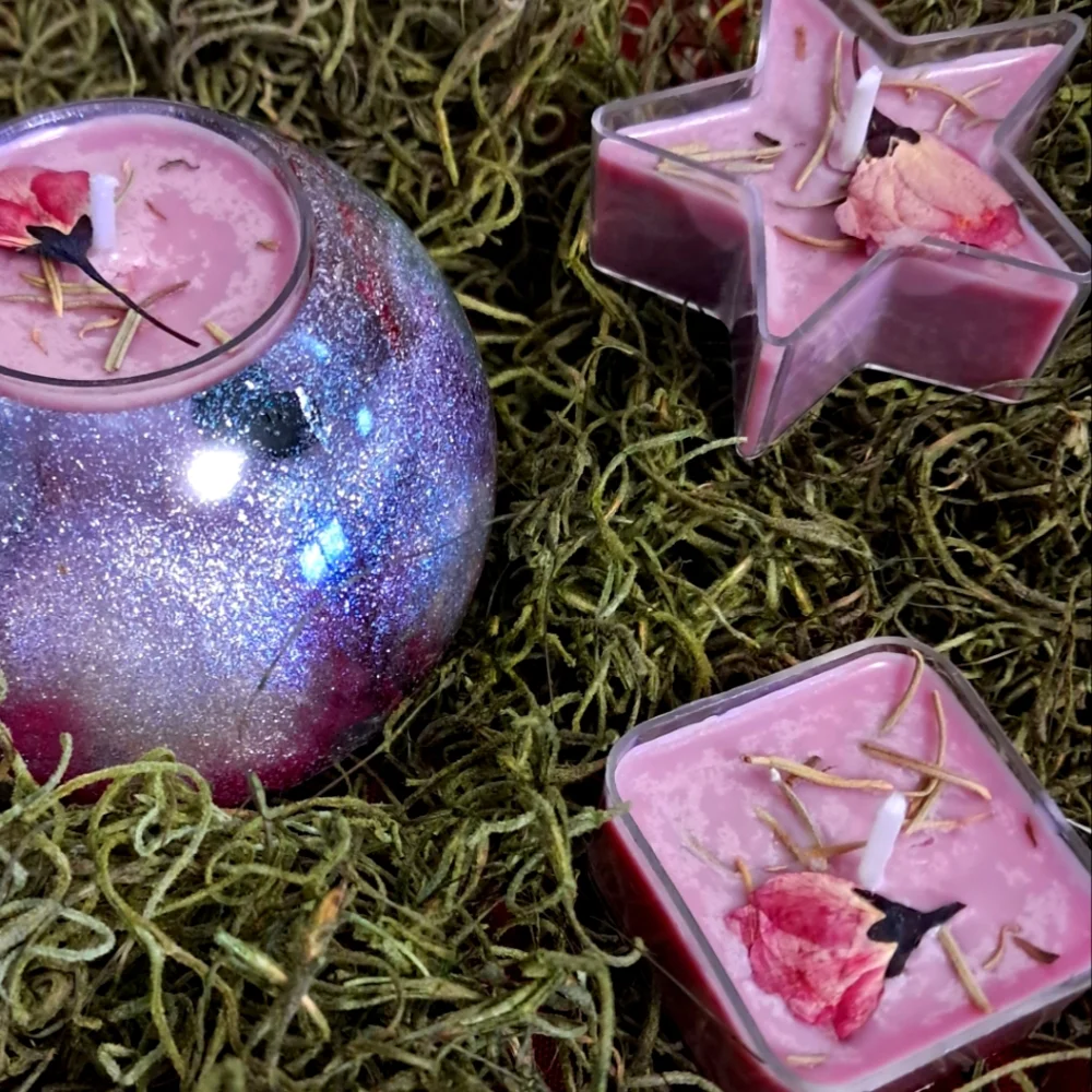 Hand Crafted, Wicked Worthy Wax,I'm in shape tealights & Full Moon candle holder - Picture 4 of 4